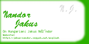 nandor jakus business card